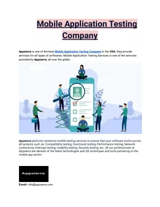 mobile application testing company