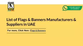 List of Flags & Banners Manufacturers & Suppliers in UAE