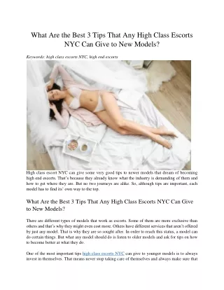 what are the best 3 tips that any high class