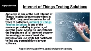 internet of things testing solutions