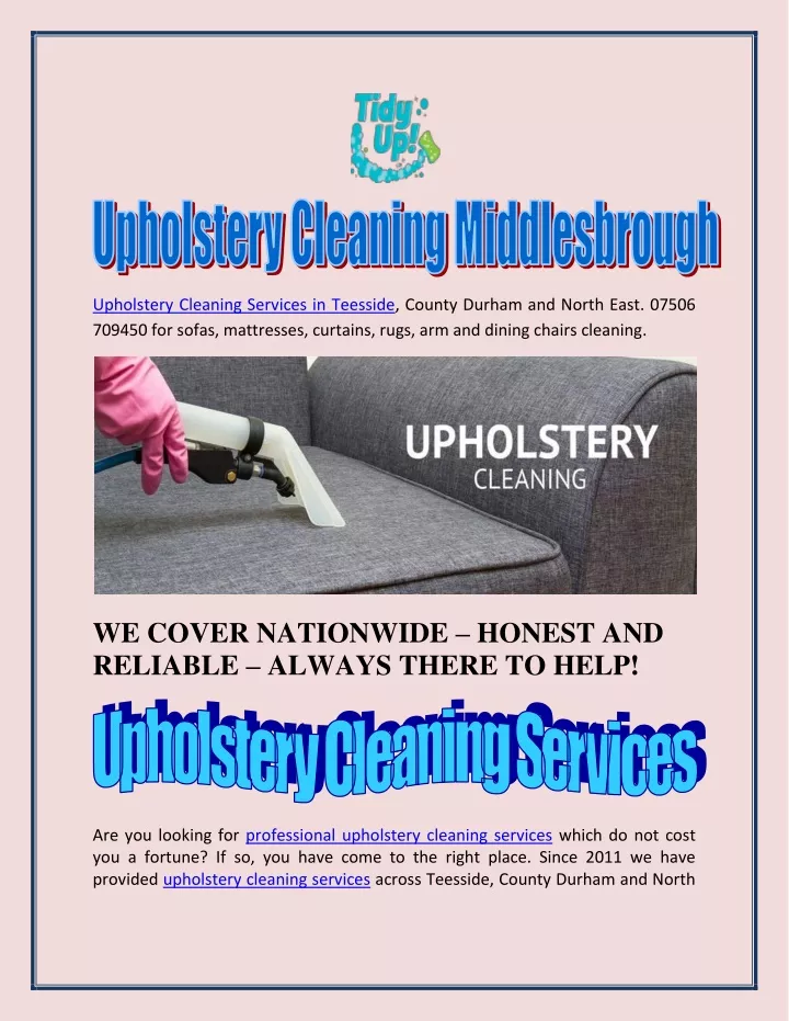 upholstery cleaning services in teesside county