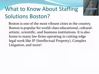 What to Know About Staffing Solutions Boston?