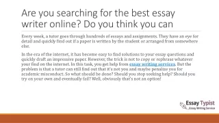 are you searching for the best essay writer online do you think you can