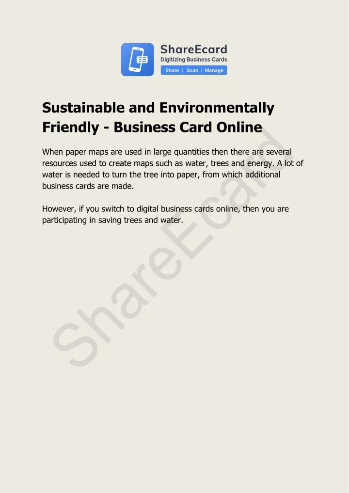 sustainable and environmentally friendly business