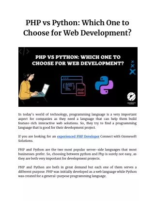 PHP vs Python: Which One to Choose for Web Development?