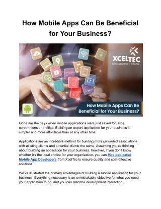 how mobile apps can be beneficial for your