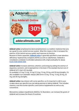 Buy Adderall Online USA Overnight Delivery Get upto 30% off _ Adderall Meds