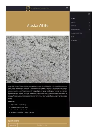 Alaska White Granite in India | Indian Granite Exporter | Gem Marble
