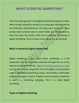 WHAT IS DIGITAL MARKETING
