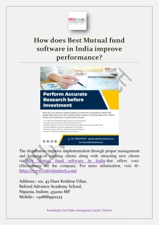 how does best mutual fund software in india