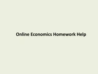 Online Economics homework help
