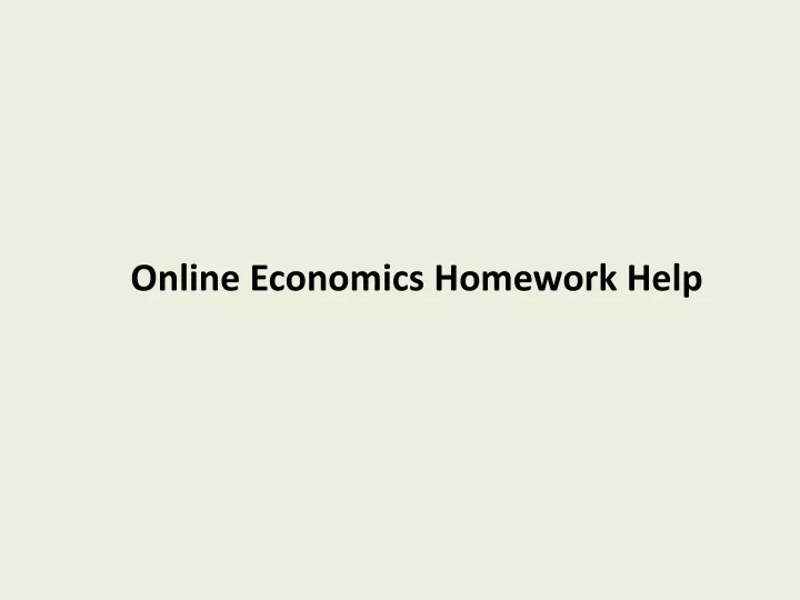 online economics homework help