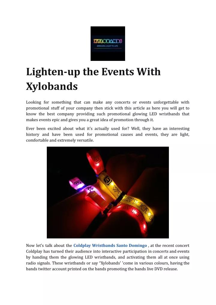 lighten up the events with xylobands