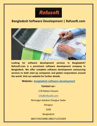 Bangladesh Software Development | Rafusoft.com