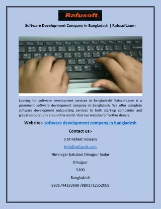 Software Development Company in Bangladesh | Rafusoft.com