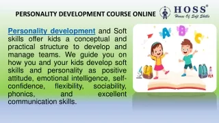To Get an Effective Personality Development Course Reach Us