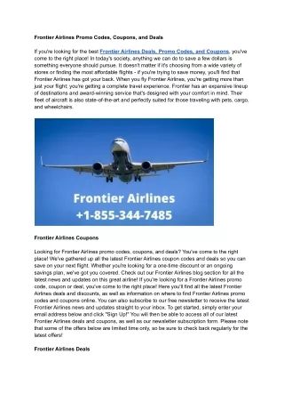 Frontier Airlines Promo Codes, Coupons, and Deals