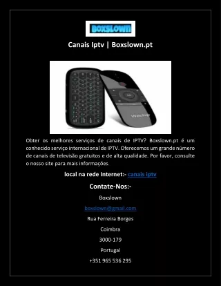 Canais Iptv | Boxslown.pt