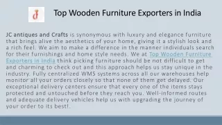 Top Wooden Furniture Exporters in India