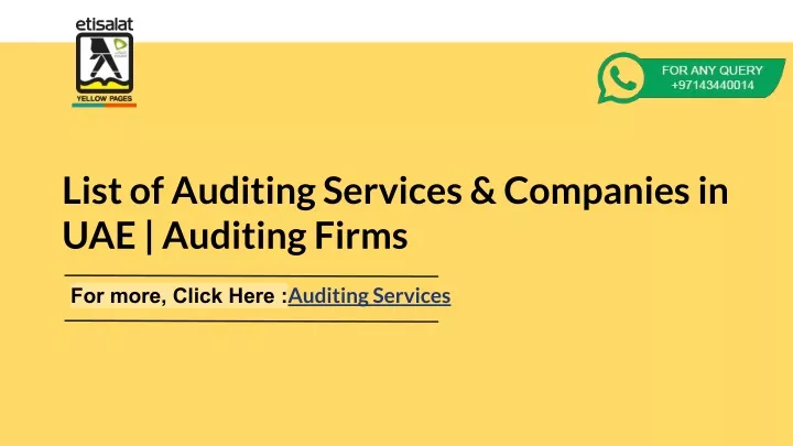list of auditing services companies