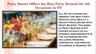 Party Buster Offers the Best Party Rentals for All Occasions in NY