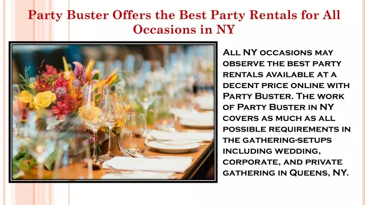 party buster offers the best party rentals