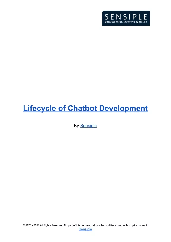 lifecycle of chatbot development