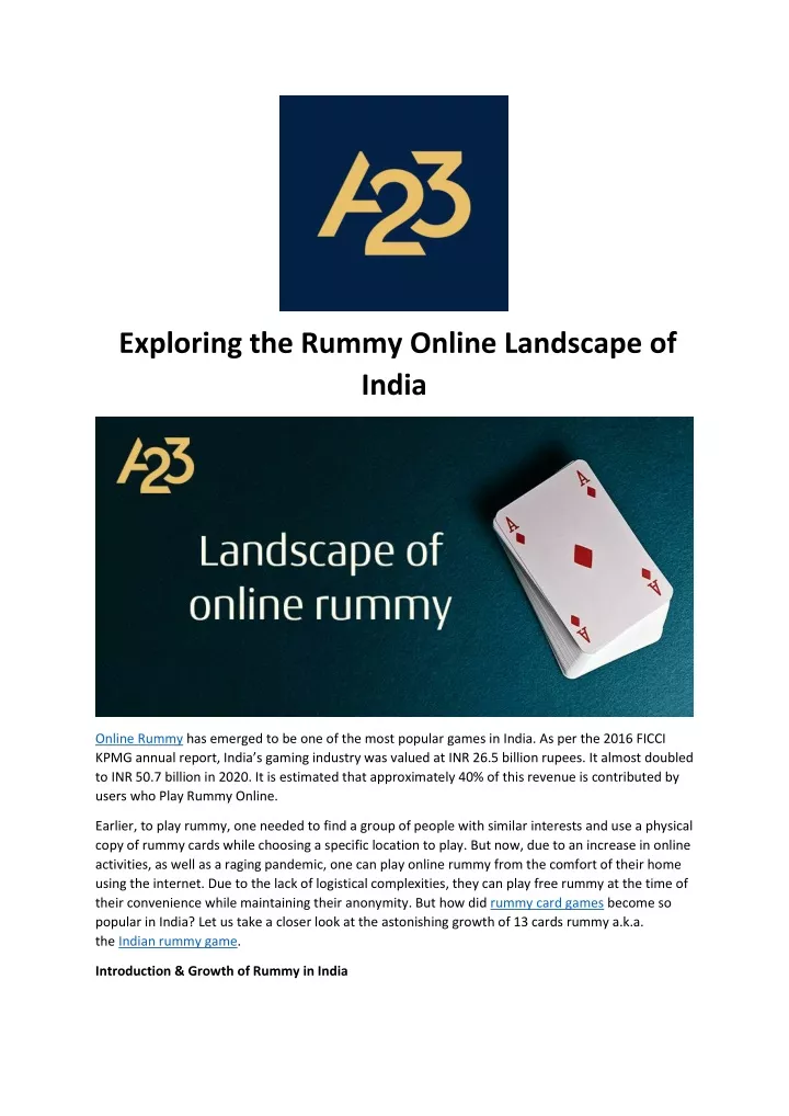 exploring the rummy online landscape of india