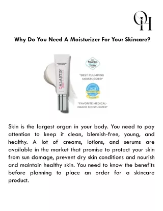 why do you need a moisturizer for your skincare