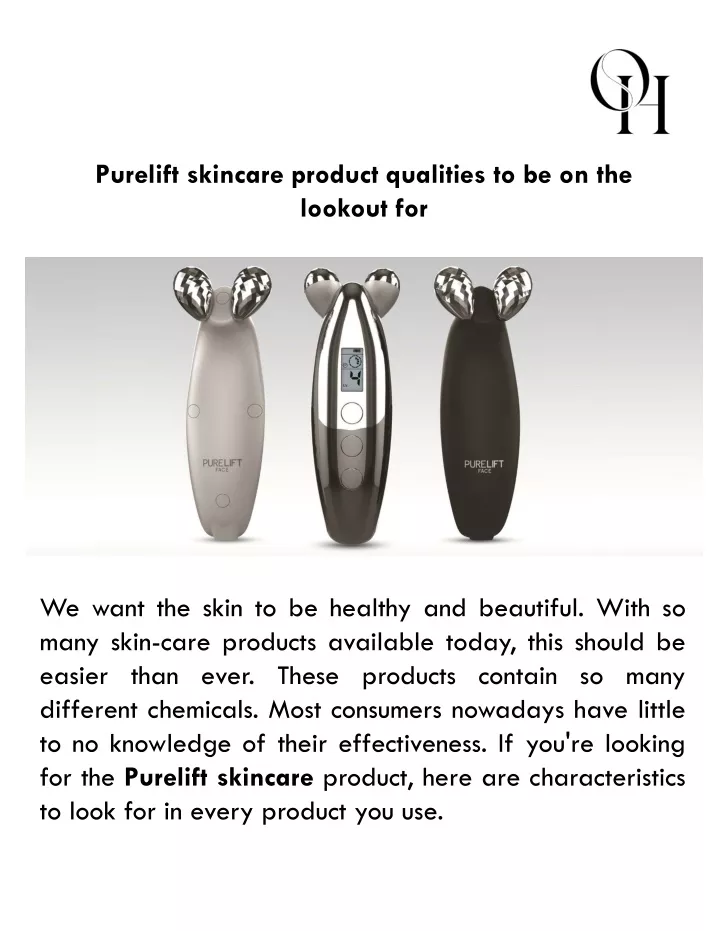 purelift skincare product qualities