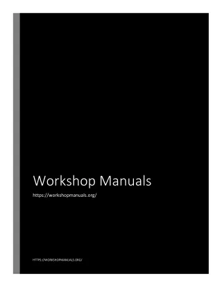 Workshop Manuals