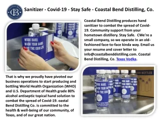 BOTTLES AVAILABLE FOR SALE IN OUR TASTING ROOM AND IN SELECT AREA LIQUOR STORES. - Coastal Bend Distilling, Co.