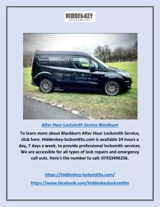 after hour locksmith service blackburn