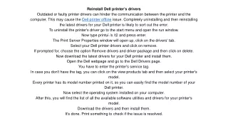 reinstall dell printer s drivers outdated