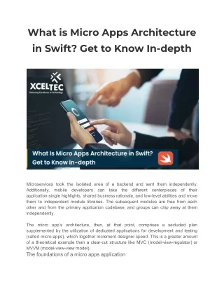 what is micro apps architecture in swift