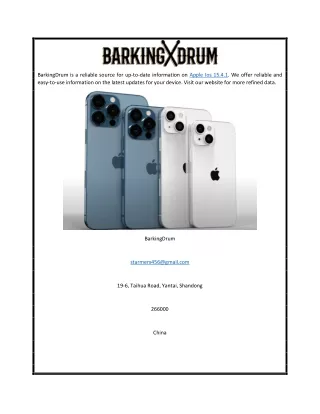 Apple Ios 15.4.1  Barkingdrum.com