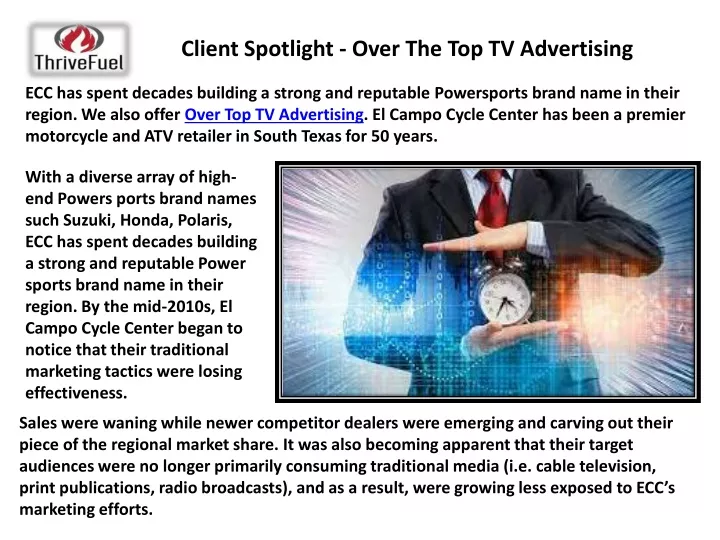 client spotlight over the top tv advertising