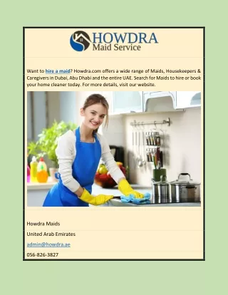 Hire a Maid | Howdra.com