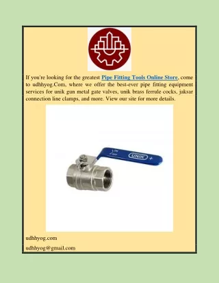 Pipe Fitting Tools Online Store | Udhhyog.com