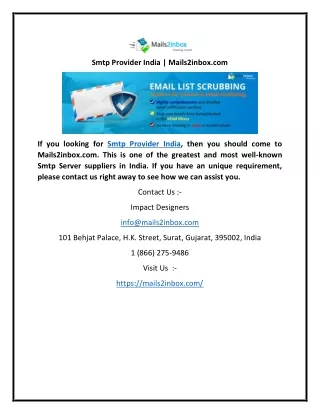 Smtp Provider India | Mails2inbox.com