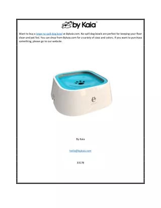 Large No Spill Dog Bowl  Bykaia.com