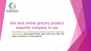 Online grocery product exporter company in usa