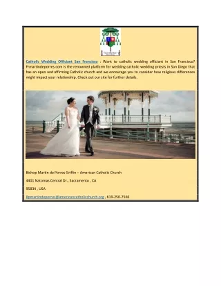 Catholic Wedding Officiant San Francisco