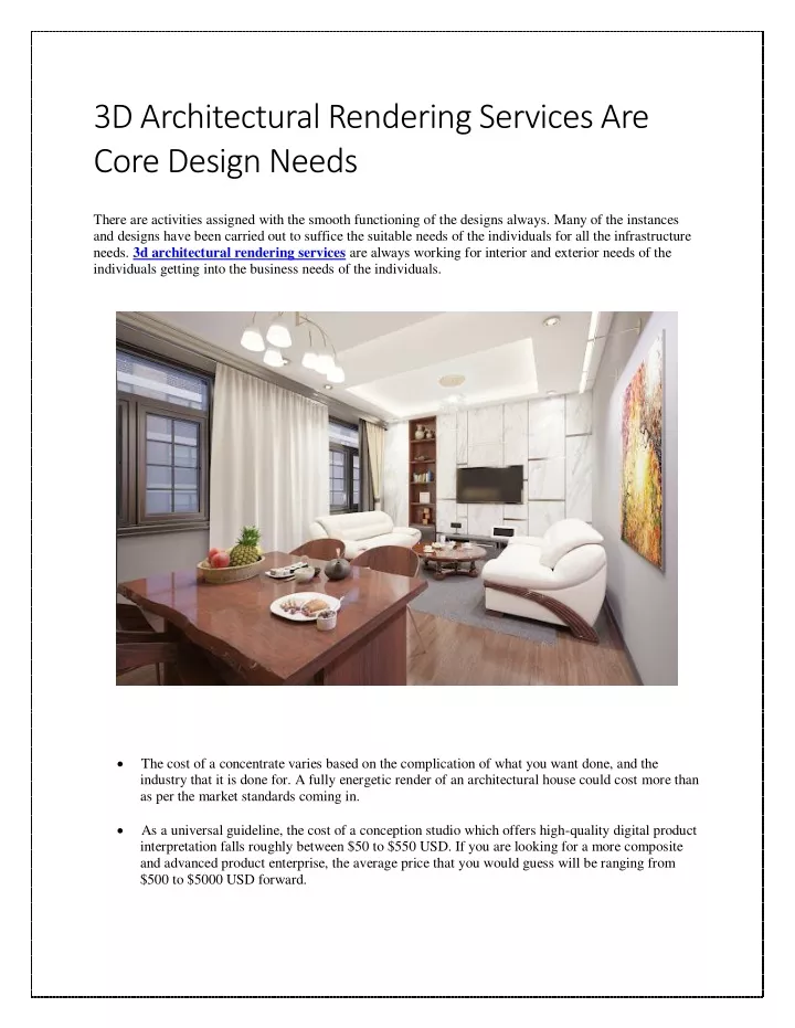 3d architectural rendering services are core