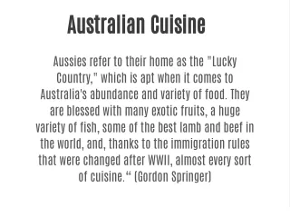 Australian Cuisine