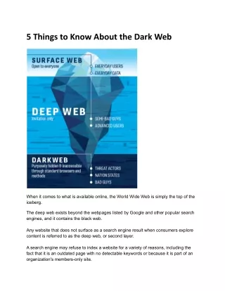 5 Ultimate Things You Should Know About Dark Web