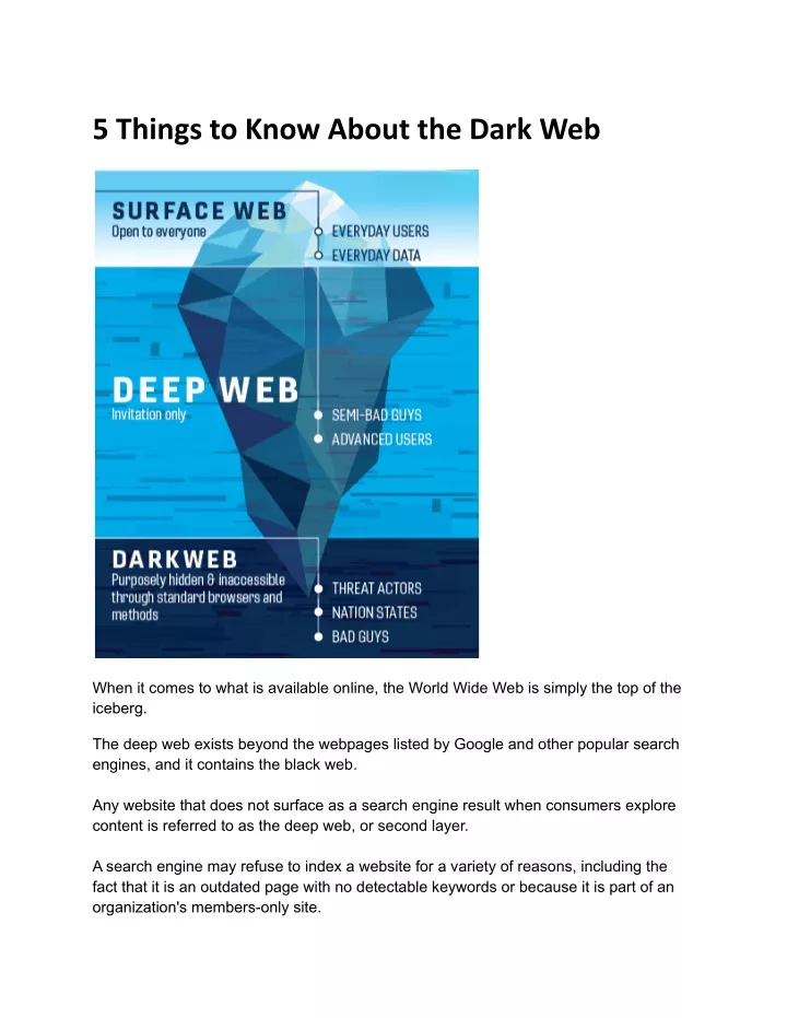 5 things to know about the dark web