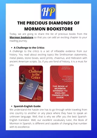 The Precious Diamonds of Mormon Bookstore