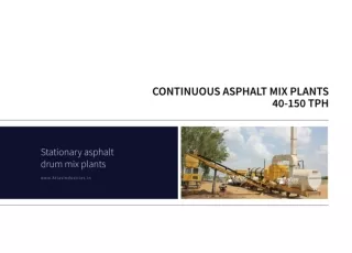 Stationary Asphalt Drum Mix Plant Exporter – Atlas Industries