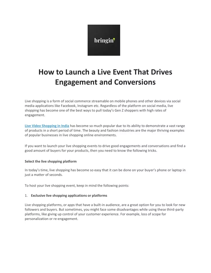 how to launch a live event that drives engagement